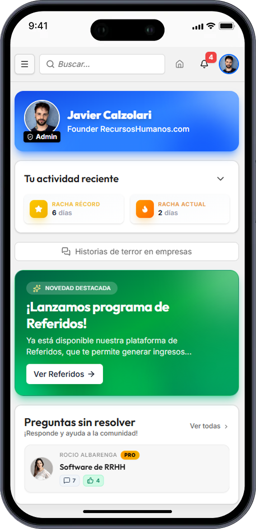 Mockup de la app en celular