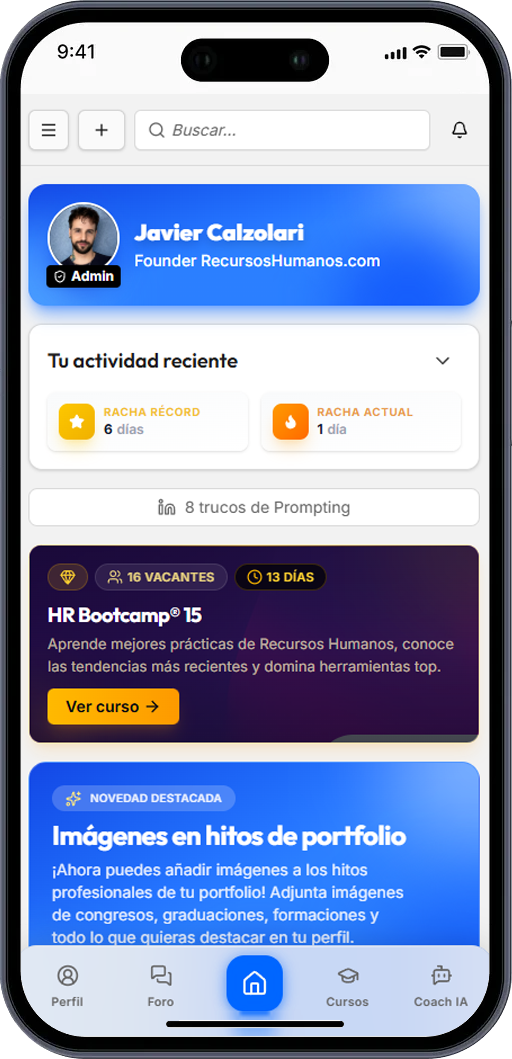 Mockup de la app en celular